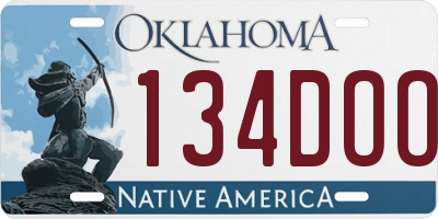 OK license plate 134DOO