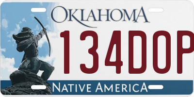 OK license plate 134DOP
