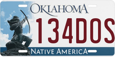OK license plate 134DOS