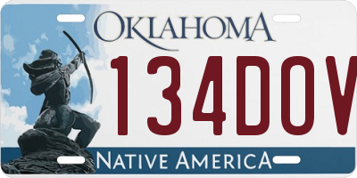 OK license plate 134DOV