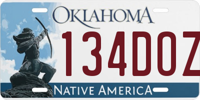 OK license plate 134DOZ