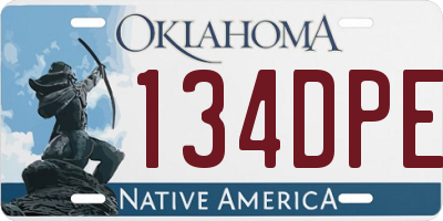 OK license plate 134DPE