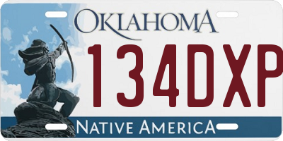 OK license plate 134DXP