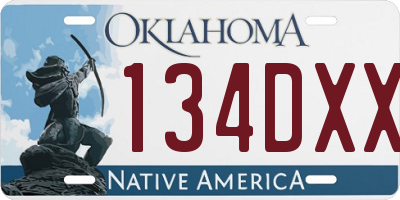 OK license plate 134DXX