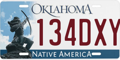 OK license plate 134DXY