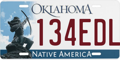 OK license plate 134EDL