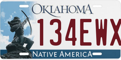 OK license plate 134EWX