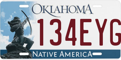 OK license plate 134EYG