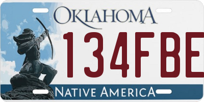 OK license plate 134FBE