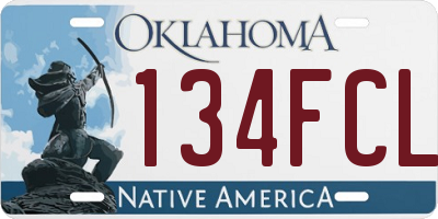 OK license plate 134FCL