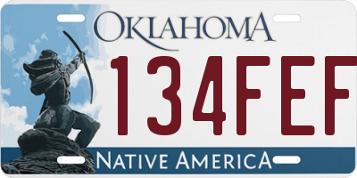 OK license plate 134FEF