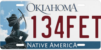 OK license plate 134FET
