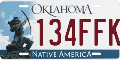 OK license plate 134FFK