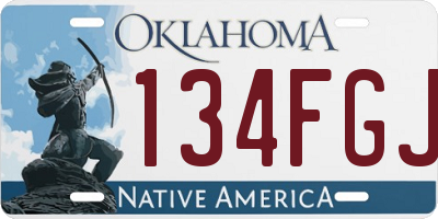 OK license plate 134FGJ