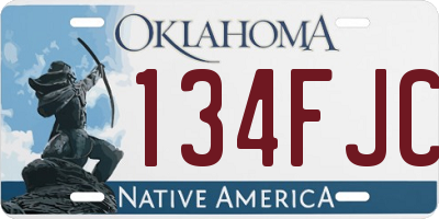 OK license plate 134FJC