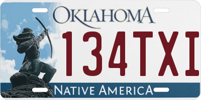 OK license plate 134TXI