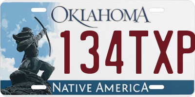 OK license plate 134TXP