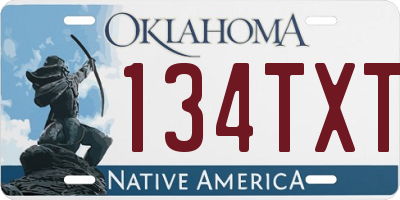 OK license plate 134TXT
