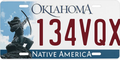 OK license plate 134VQX