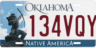 OK license plate 134VQY