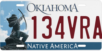 OK license plate 134VRA