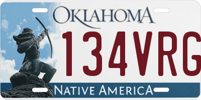 OK license plate 134VRG