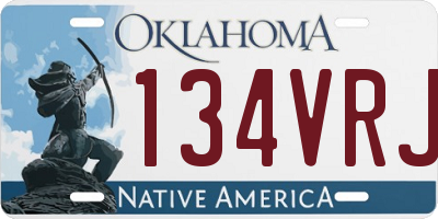 OK license plate 134VRJ