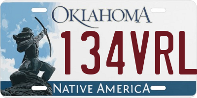 OK license plate 134VRL