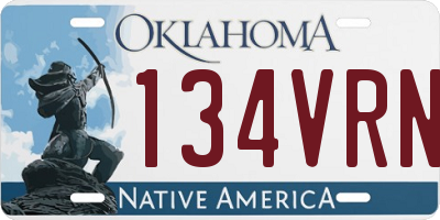 OK license plate 134VRN