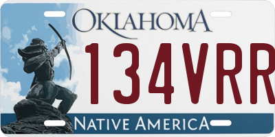 OK license plate 134VRR