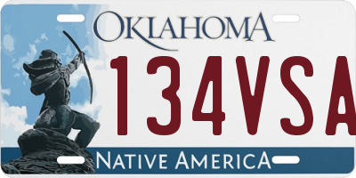 OK license plate 134VSA