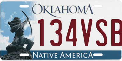 OK license plate 134VSB