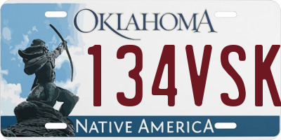 OK license plate 134VSK
