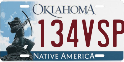 OK license plate 134VSP