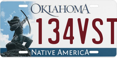 OK license plate 134VST