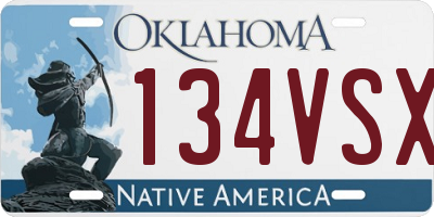 OK license plate 134VSX