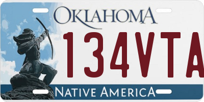 OK license plate 134VTA