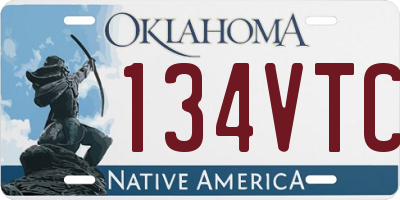 OK license plate 134VTC