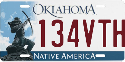 OK license plate 134VTH