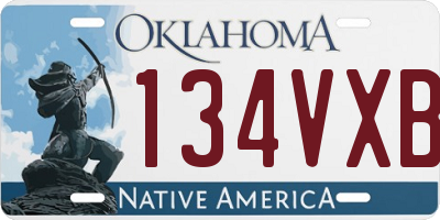 OK license plate 134VXB