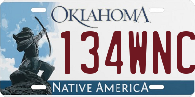 OK license plate 134WNC