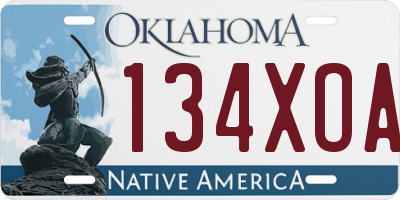 OK license plate 134XOA