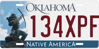 OK license plate 134XPF