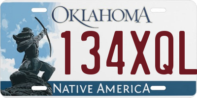 OK license plate 134XQL