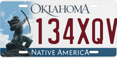 OK license plate 134XQV
