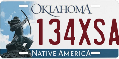 OK license plate 134XSA