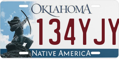 OK license plate 134YJY