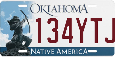 OK license plate 134YTJ