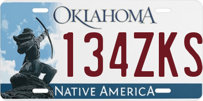 OK license plate 134ZKS