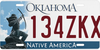 OK license plate 134ZKX